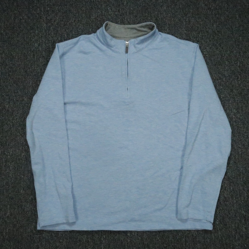 Mizzen Main Sweater Men Medium Blue Quarter Zip Pullover Jumper Long Sleeve‎